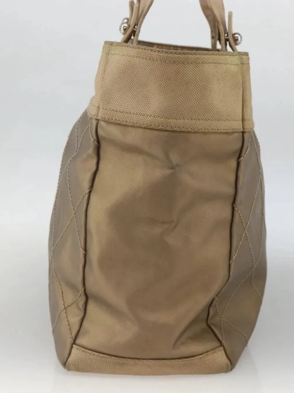 CHANEL Paris Biarritz GM Tote Bag Coated Canvas Gold Silver CC Auth ka3625